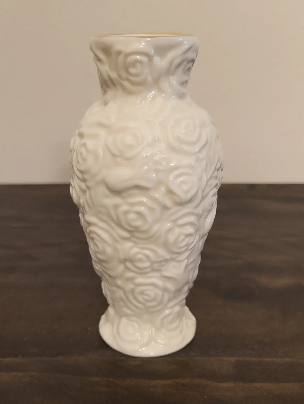 Vintage International Silver Co. Porcelain  Embossed Rose Bud Vase